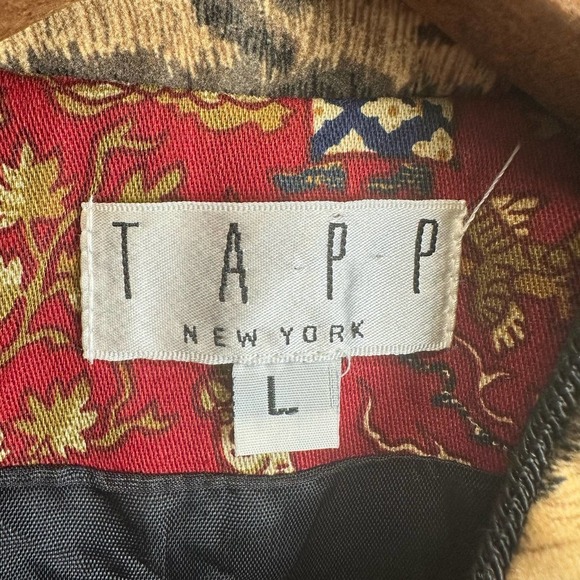TAPP NEWYORK Sz. LARGE Asian Inspired A-line Vest, Brown Red Front Zip - Picture 13 of 13